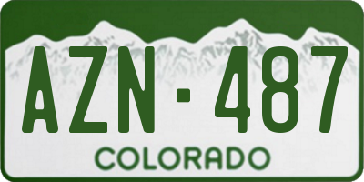 CO license plate AZN487