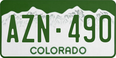 CO license plate AZN490