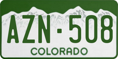 CO license plate AZN508