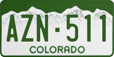 CO license plate AZN511