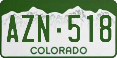 CO license plate AZN518