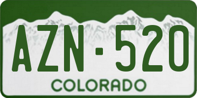 CO license plate AZN520
