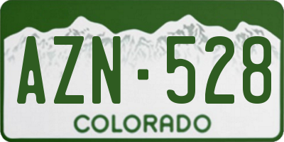 CO license plate AZN528