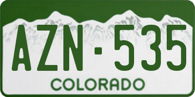 CO license plate AZN535