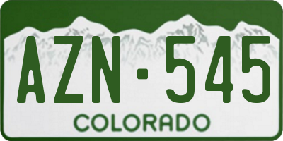 CO license plate AZN545