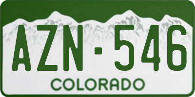 CO license plate AZN546