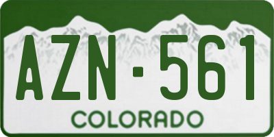 CO license plate AZN561