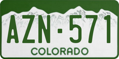 CO license plate AZN571