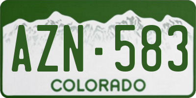 CO license plate AZN583