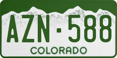 CO license plate AZN588
