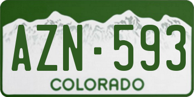 CO license plate AZN593