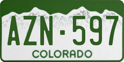 CO license plate AZN597