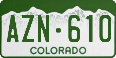 CO license plate AZN610