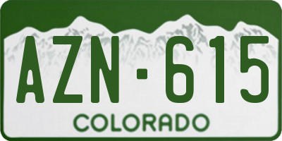 CO license plate AZN615