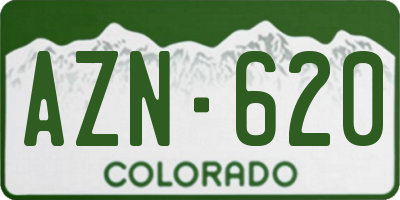 CO license plate AZN620