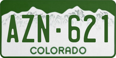 CO license plate AZN621