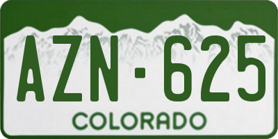 CO license plate AZN625