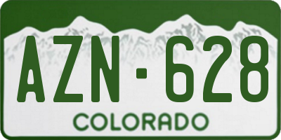 CO license plate AZN628