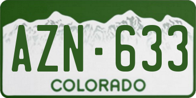 CO license plate AZN633