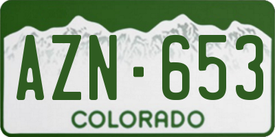 CO license plate AZN653