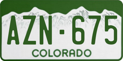 CO license plate AZN675