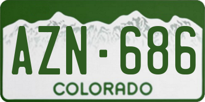 CO license plate AZN686