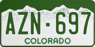 CO license plate AZN697