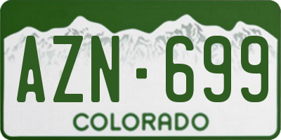 CO license plate AZN699