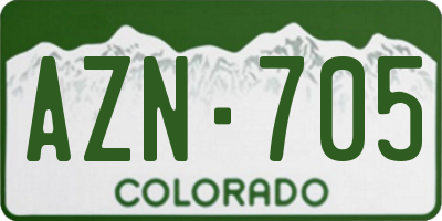 CO license plate AZN705