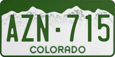 CO license plate AZN715