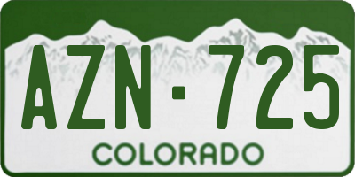 CO license plate AZN725