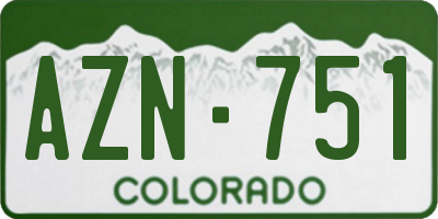 CO license plate AZN751