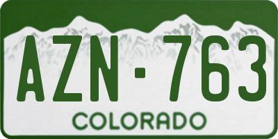 CO license plate AZN763
