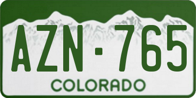 CO license plate AZN765