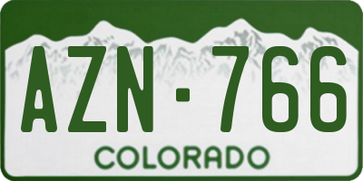 CO license plate AZN766