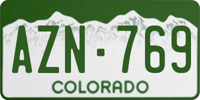 CO license plate AZN769
