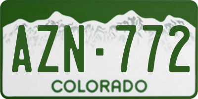 CO license plate AZN772
