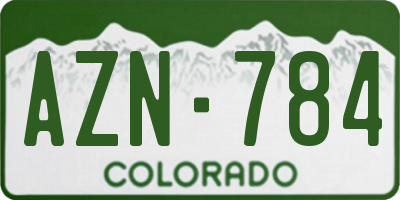 CO license plate AZN784
