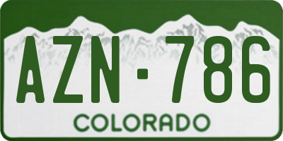 CO license plate AZN786
