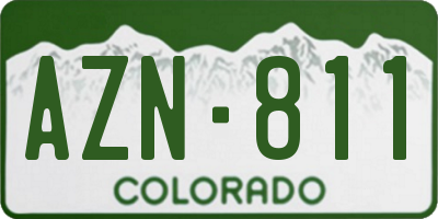 CO license plate AZN811