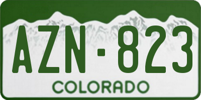 CO license plate AZN823