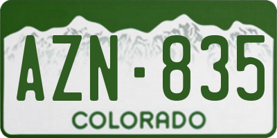 CO license plate AZN835