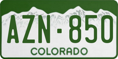 CO license plate AZN850