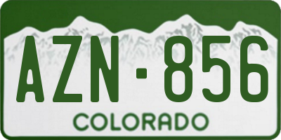 CO license plate AZN856