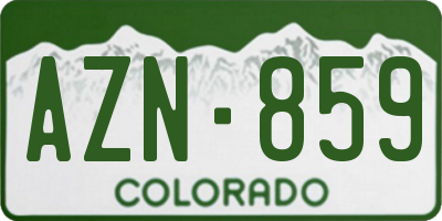 CO license plate AZN859