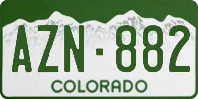 CO license plate AZN882