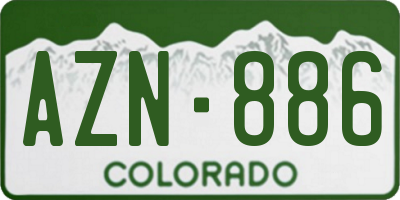 CO license plate AZN886
