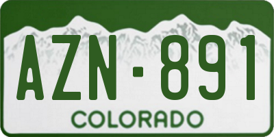CO license plate AZN891