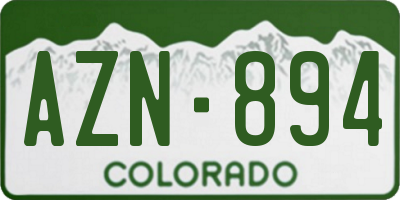 CO license plate AZN894