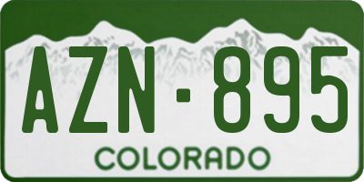 CO license plate AZN895